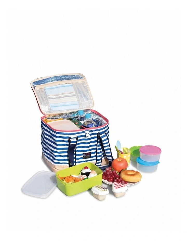 Blue Insulated Picnic Bag Thermal Cooler Portable Lunch Food Tote Carry Storage Bag image 1