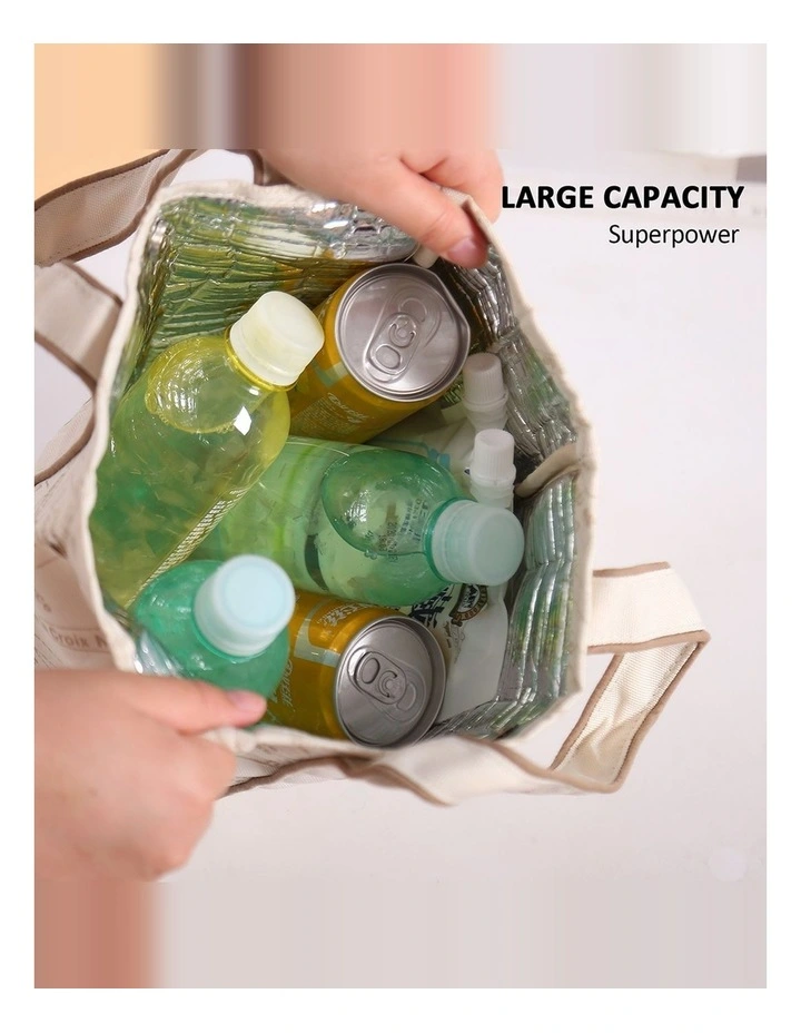 Portable Insulated Lunch Bag Thickened Aluminum Film Food Container Waterproof Oil-Proof Thermal image 5