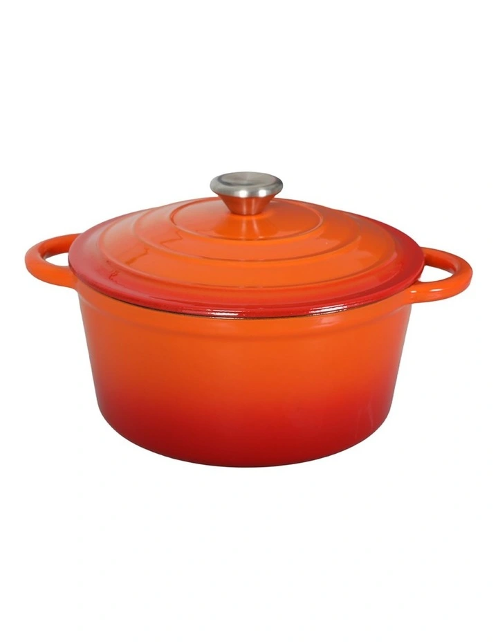 Toque Cast Iron Pot Dutch Oven Enameled Evenly Heats for Slow Cooking Orange image 1