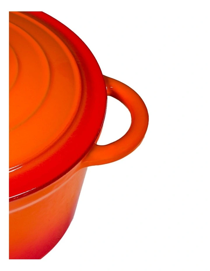 Toque Cast Iron Pot Dutch Oven Enameled Evenly Heats for Slow Cooking Orange image 4