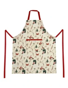 Santa's Workshop Apron 83x68cm Beige