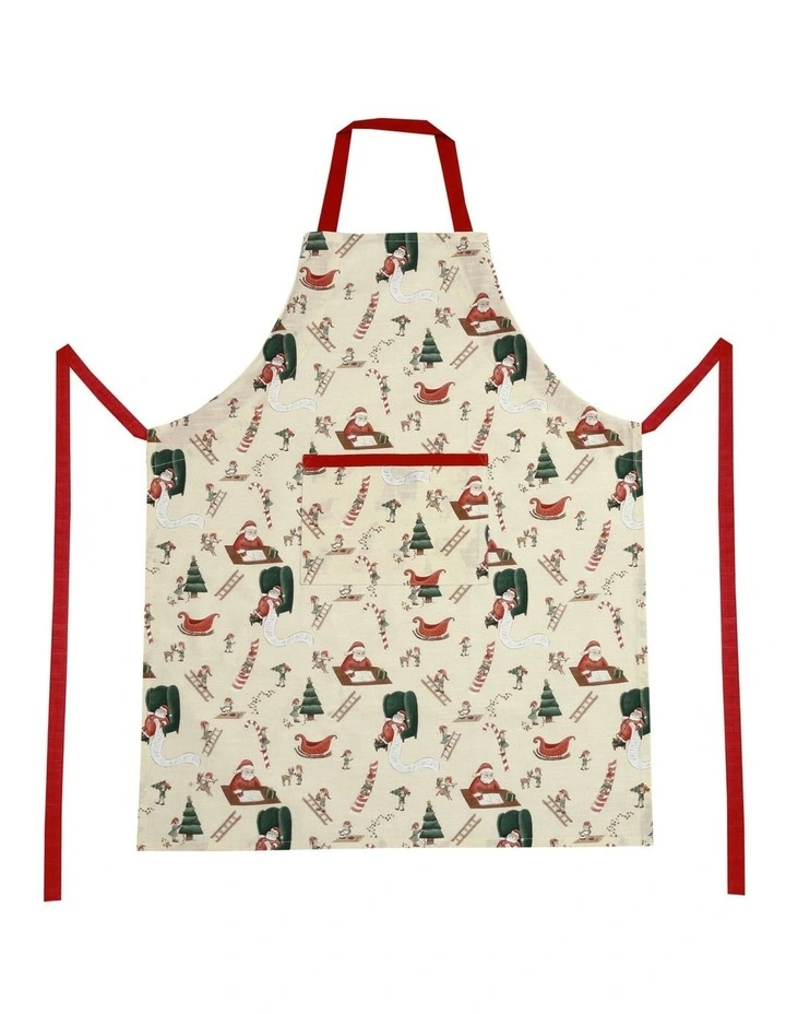 Santa's Workshop Apron 83x68cm Beige image 1