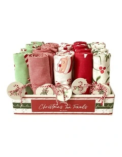 Festive Noel Gift Set of 20 Tea Towel 50x70x0.3cm Multi