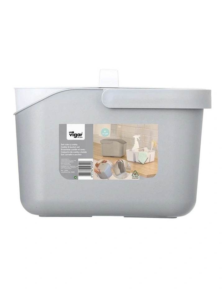 Vigar Rengo 3L Bucket and Caddy Set with Carry Handle Grey Cleaning Essential image 2