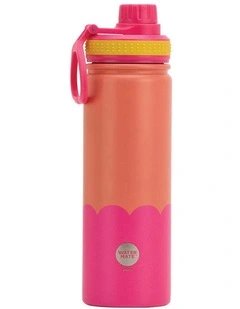 Annabel Trends Watermate Wave Stainless Steel Bottle Orange Hot Pink 600ml