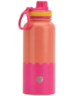 Annabel Trends Watermate Wave Stainless Steel Bottle Orange Hot Pink 1000ml