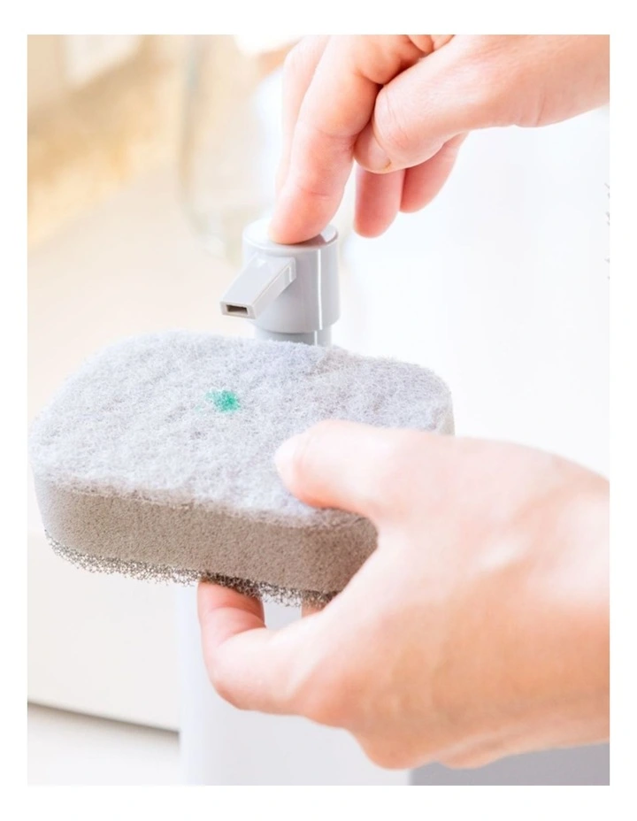 Vigar 4pc Plastic Monobloc Sink Caddy Set With Brush Sponge Detergent White image 4