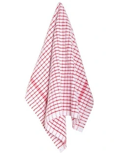 Elly 2 Pack Tea Towels 45x65cm Red