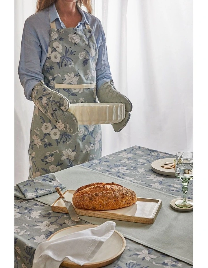 Nordhem Floral Apron 83x68x0.2cm Blue Grey image 4