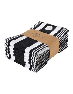 Eleanor 6 pack Tea Towel 50x70cm Black