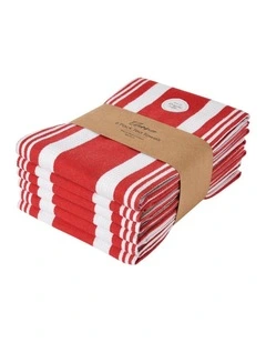 Eleanor 6 pack Tea Towel 50x70cm Red