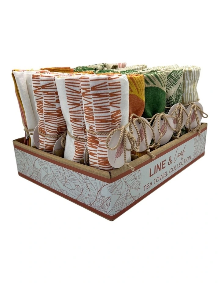 Line & Leaf Set of 20 Tea Towel 50x70x0.2cm Multi image 2