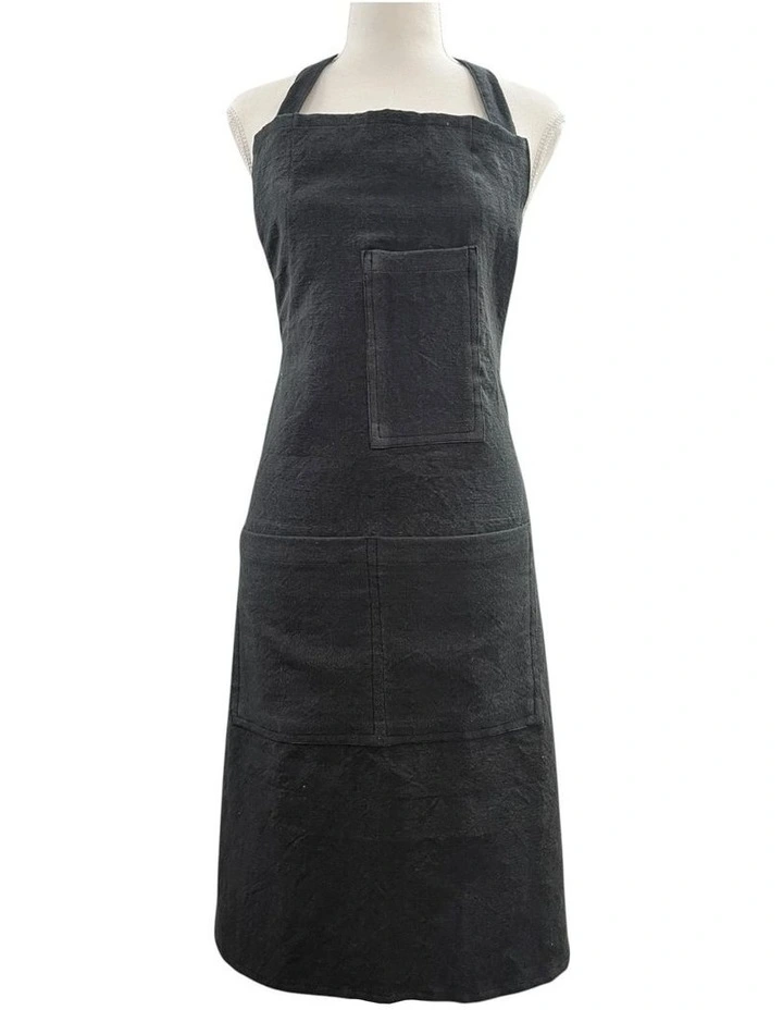 Jules Cotton Linen Apron 83x68x0.3cm Charcoal image 1