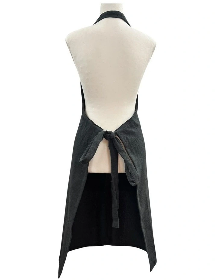 Jules Cotton Linen Apron 83x68x0.3cm Charcoal image 2