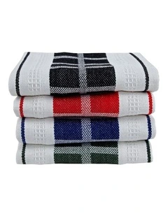Chef 4 Pack Tea Towel 50x70cm Assorted