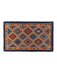 Fab Habitat Kilim PVC Backed Coir Doormat In Multicolour