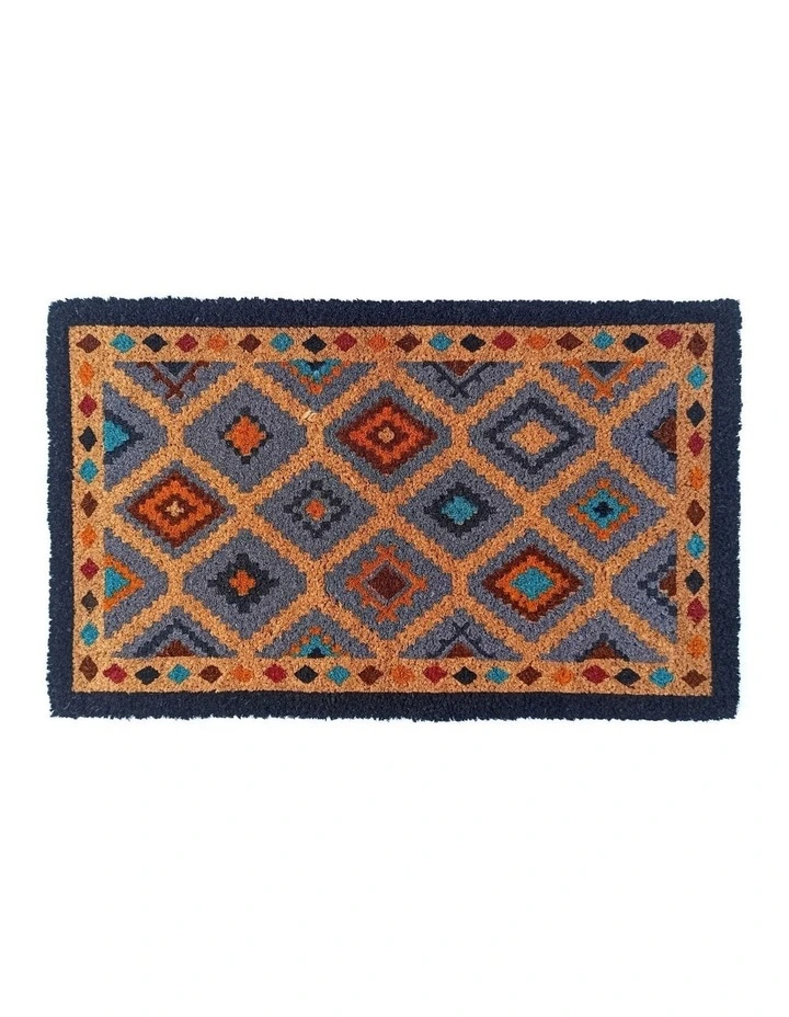 Fab Habitat Kilim PVC Backed Coir Doormat In Multicolour image 1