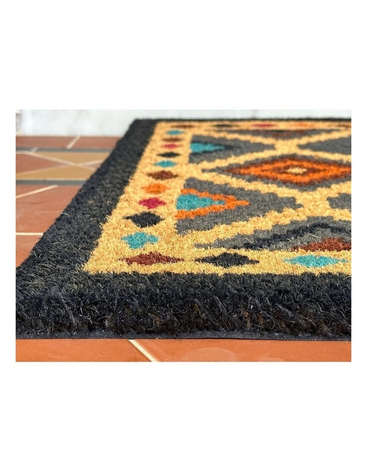 Fab Habitat Kilim PVC Backed Coir Doormat In Multicolour image 5