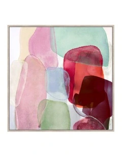 Jelly Story Framed Canvas in Pink & Green Multi