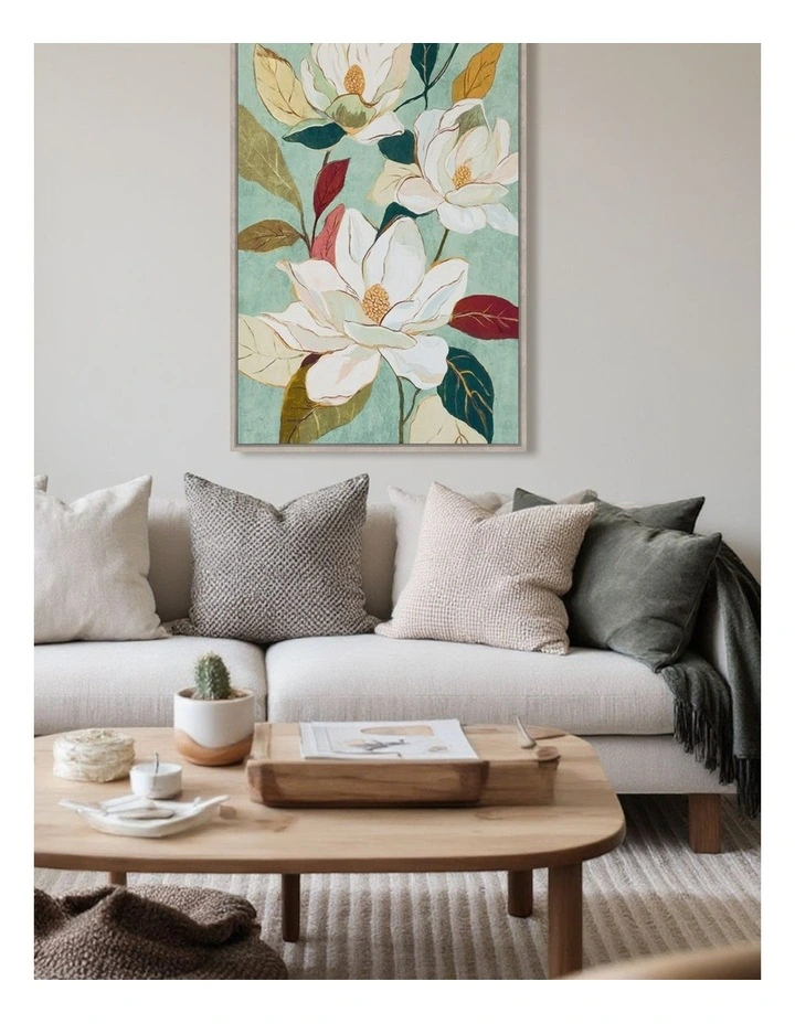 Madame Fleur Framed Canvas in Blue & White Multi image 2