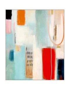 From Now On Framed Canvas in Red & Blue Multi