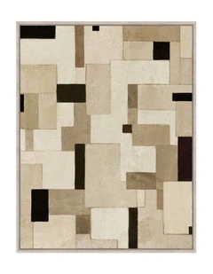 Facade Framed Canvas in Beige & Black Multi