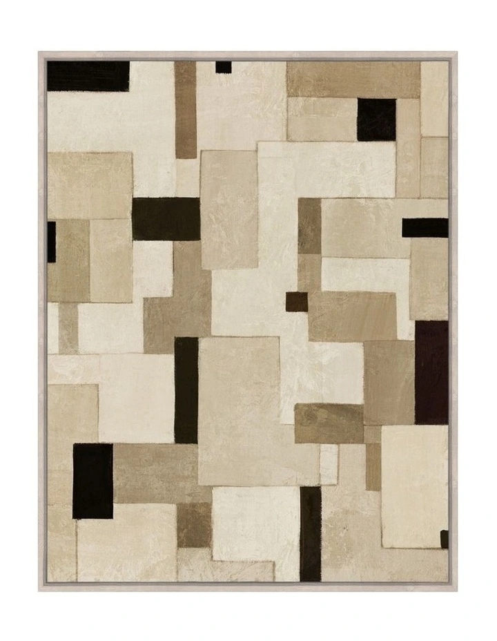 Facade Framed Canvas in Beige & Black Multi image 1