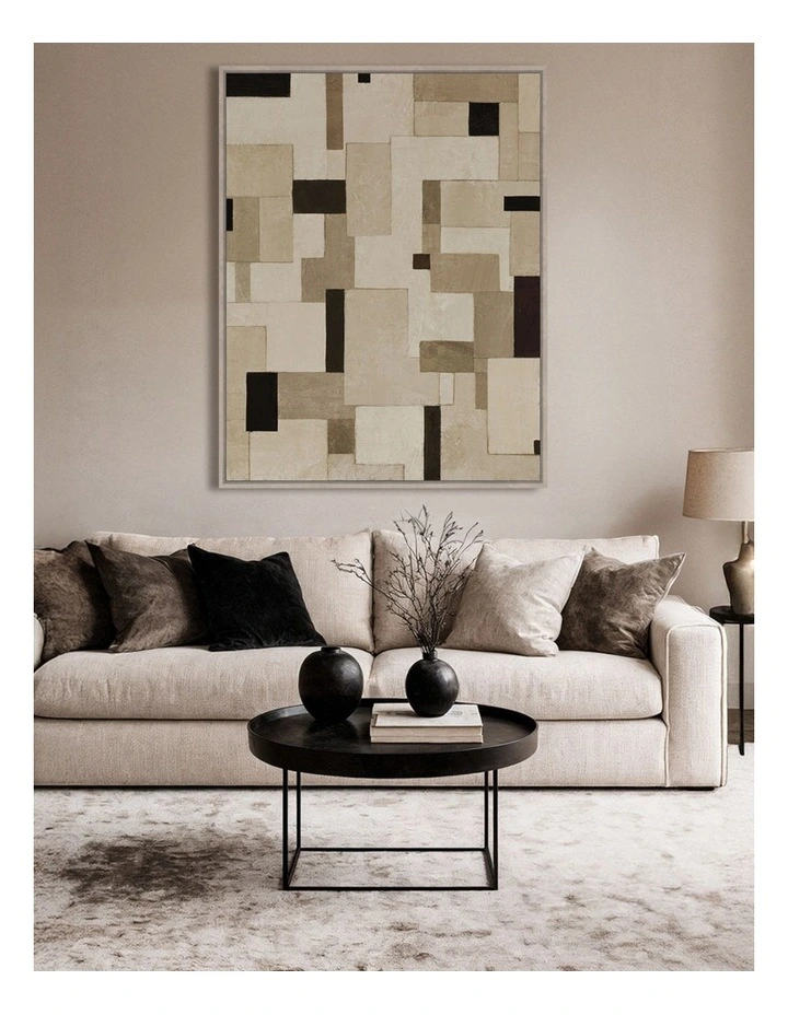 Facade Framed Canvas in Beige & Black Multi image 2