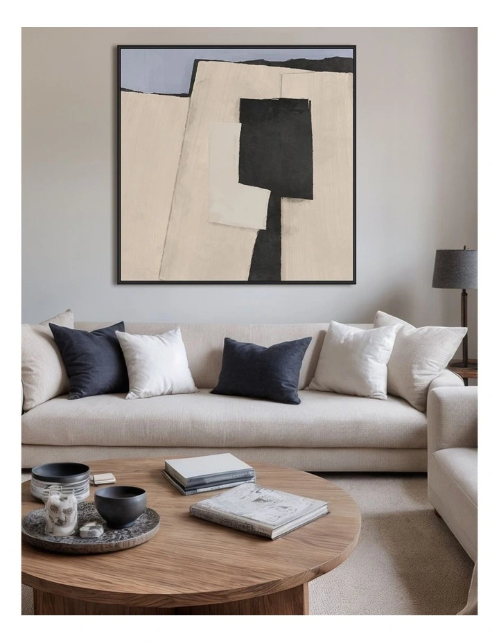 Terra Nest Framed Canvas in Beige & Blue Multi image 2