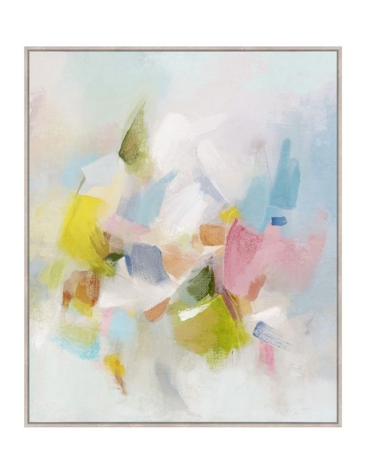 Landscape Dream Framed Canvas in Green & Pink Multi image 1