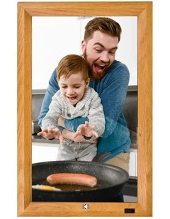 KODAK 23.8-inch WiFi Digital Photo Frame WF238V, 32GB Internal Storage, Wooden Frame, Remote Included
