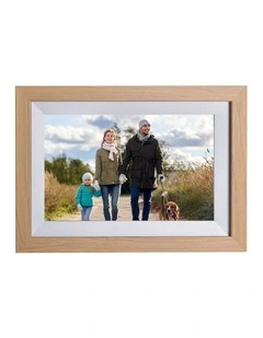 Kodak 10.1 WiFi Digital Photo Frame RCF1012W, Burlywood Wooden Frame, 32GB Internal Storage, App & Email Sharing