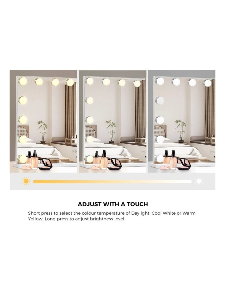 Oikiture Bluetooth Hollywood Makeup Mirror 16 LED Light 90x62cm Vanity Mirrors image 5