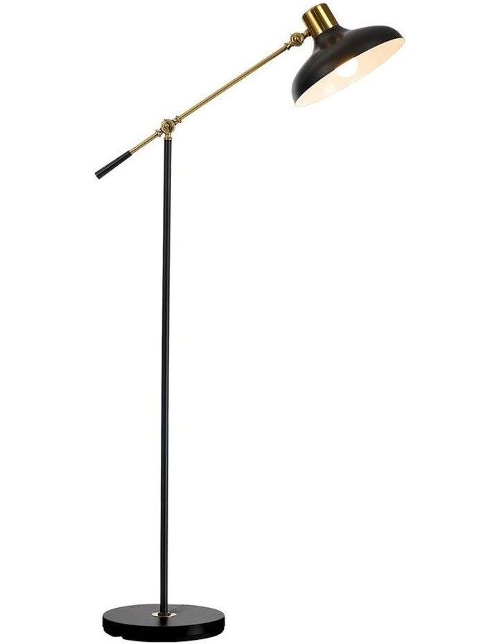 Oikiture Floor Lamps Adjustable Height Standing Metal Frame Black image 1