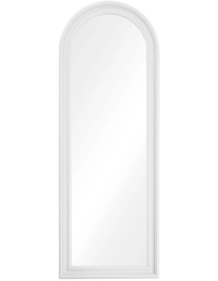 Oikiture Full Length Mirror Elegance Arch 165x60cm White Wood Floor Mirrors image 2