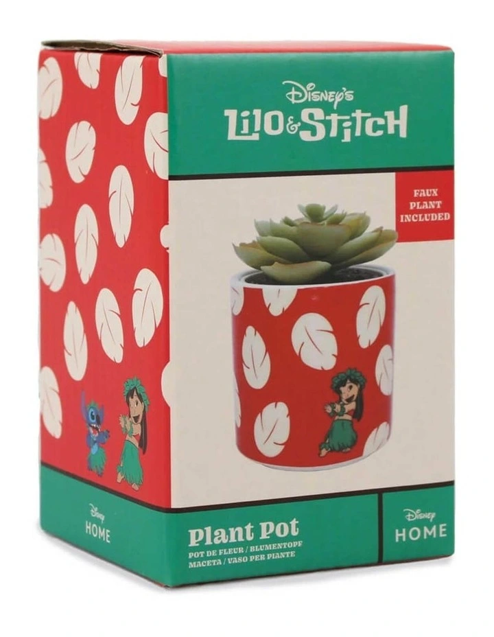 Classics - 'Lilo and Stitch' Planter with Faux Plant in Red image 3