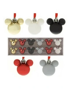 Mickey Christmas: Mini Baubles Set of 12 in Multi