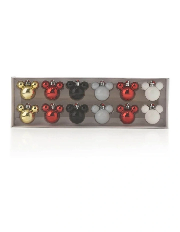 Mickey Christmas: Mini Baubles Set of 12 in Multi image 2