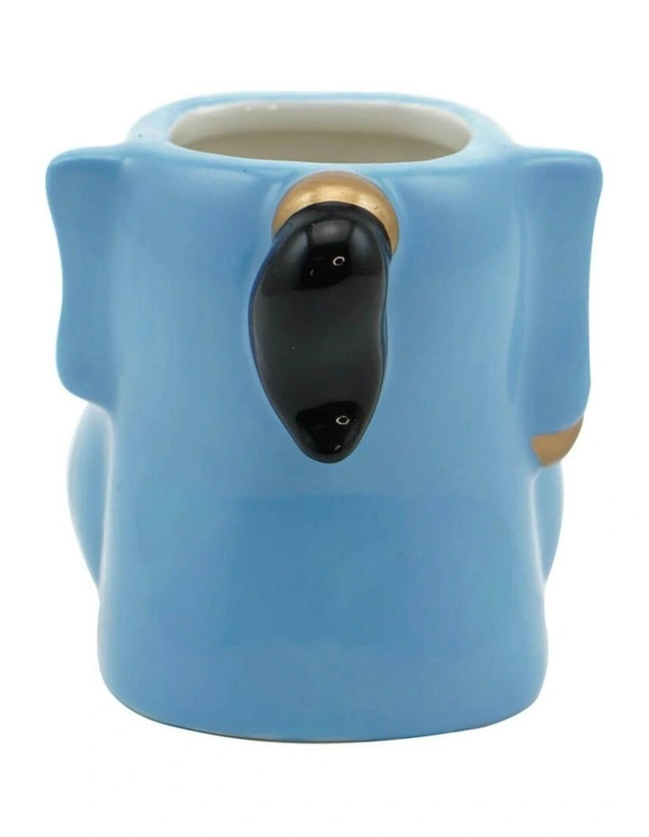 Aladdin, Genie Shaped Sculpted and Hand Painted Ceramic Pot 150ml in Blue image 2