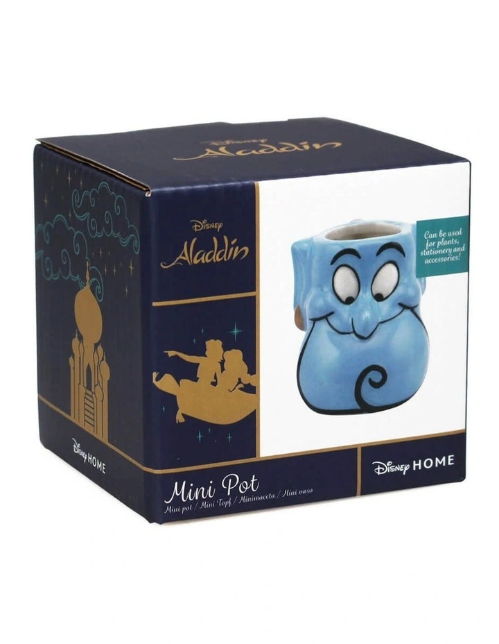 Aladdin, Genie Shaped Sculpted and Hand Painted Ceramic Pot 150ml in Blue image 3