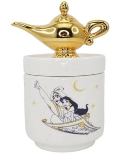 Glass Aladdin Lamp Collector Box 13cm in White