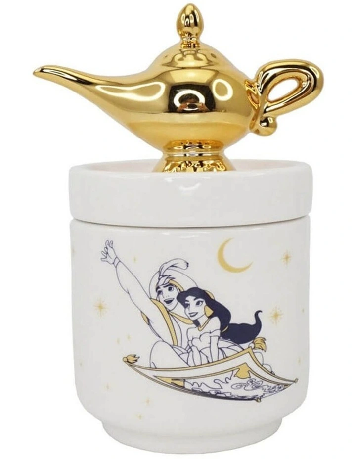 Glass Aladdin Lamp Collector Box 13cm in White image 1