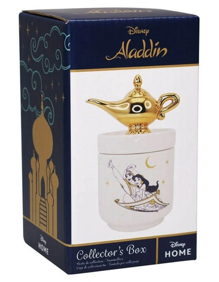 Glass Aladdin Lamp Collector Box 13cm in White image 3