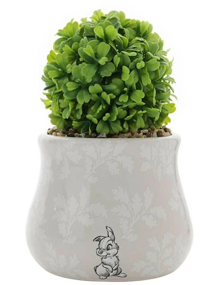 Forest Friends Bambi Ceramic Planter with Faux Plant in Beige image 3
