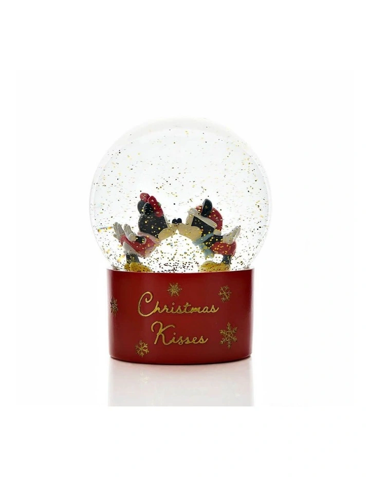 Glass Mickey: 'Christmas Kisses' Snowglobe Decor in Red image 2