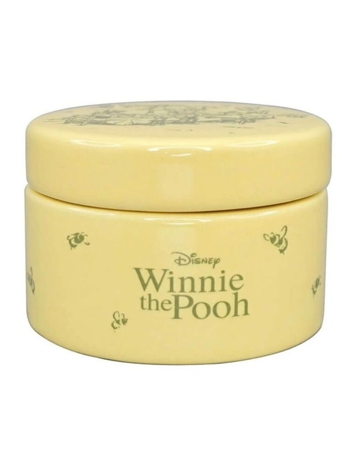 'Winnie the Pooh', Ceramic Round Trinket Box 6cm in Yellow image 1