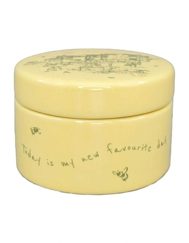 'Winnie the Pooh', Ceramic Round Trinket Box 6cm in Yellow image 2