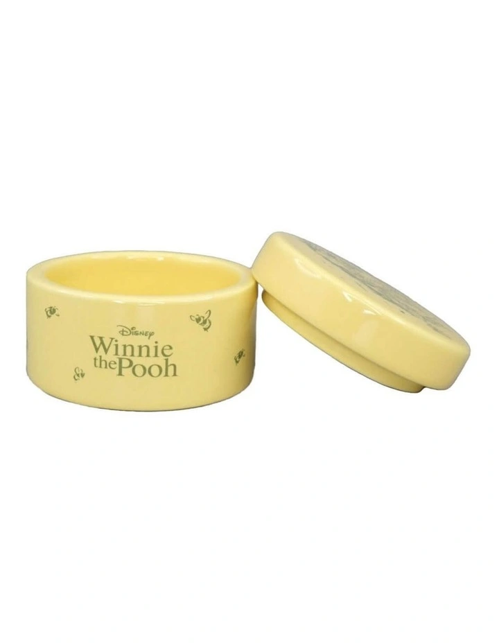 'Winnie the Pooh', Ceramic Round Trinket Box 6cm in Yellow image 4