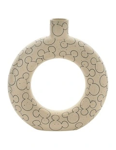 Mickey Pattern Circle Vase in Beige