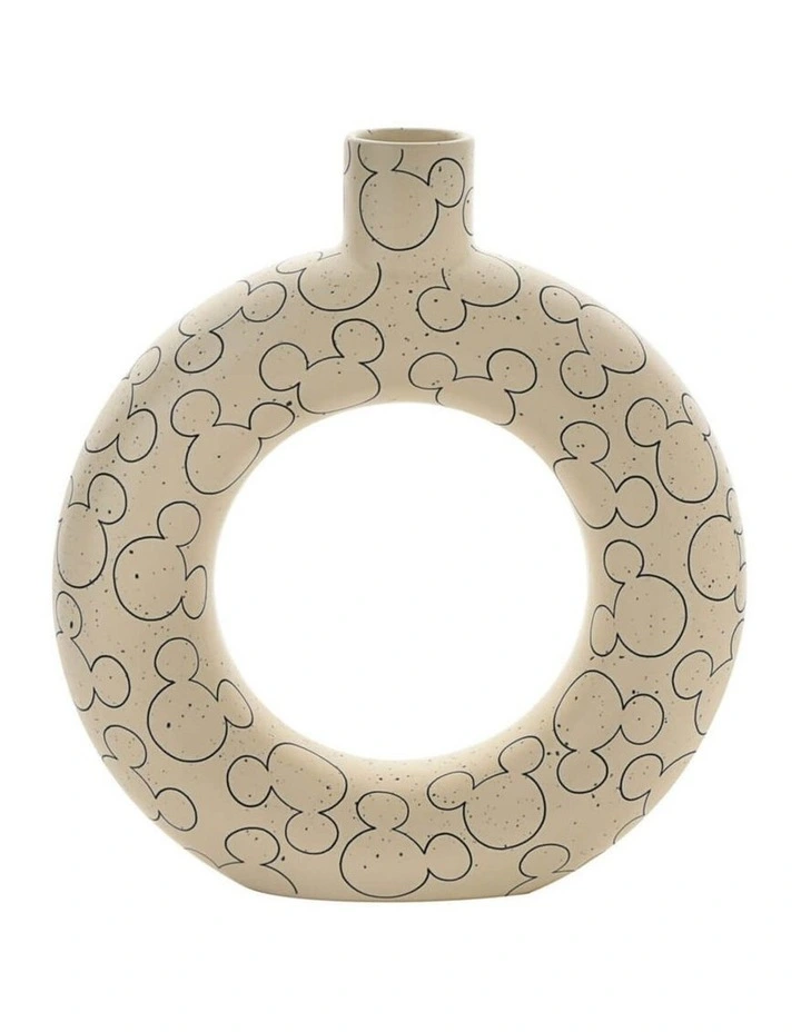 Mickey Pattern Circle Vase in Beige image 1